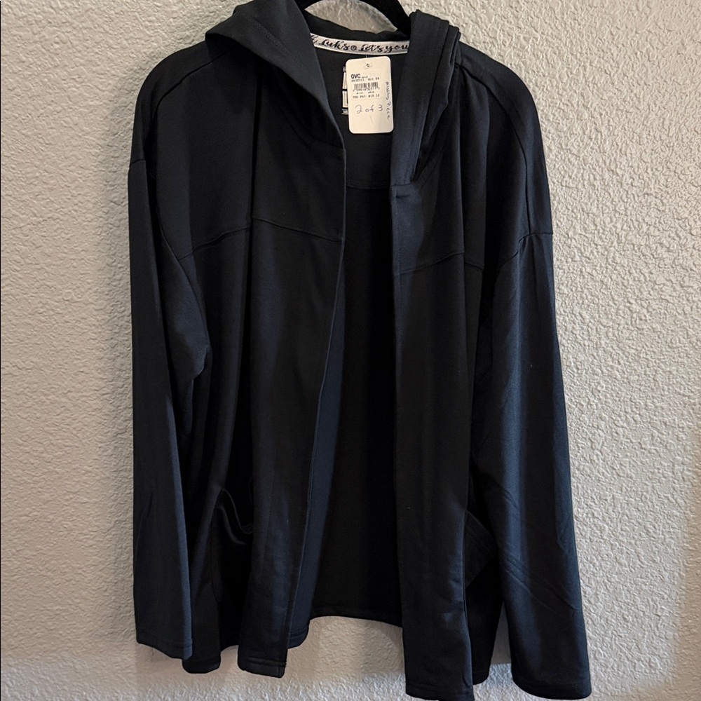 Muk Luks Black Hooded Blazer Jacket